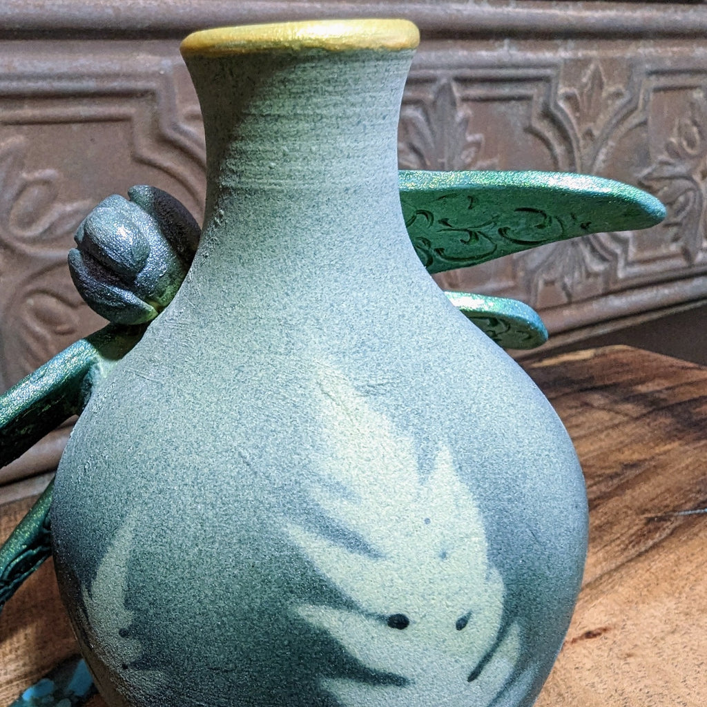 Dragonfly Vase by Bonnie Belt Studio Detail View