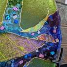 Decorative Glass Plate with Stand by Artist Karen Ehart Detail View