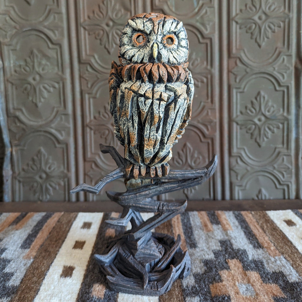 "Owl" an Edge Sculpture by Matt Buckley Front View