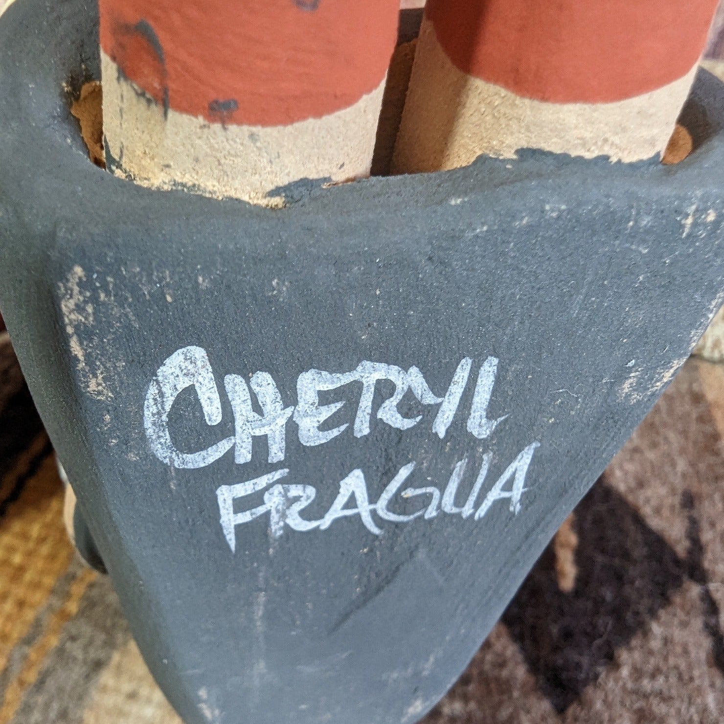 Woman and 5 Children Storyteller by Cheryl Fragua Signature View