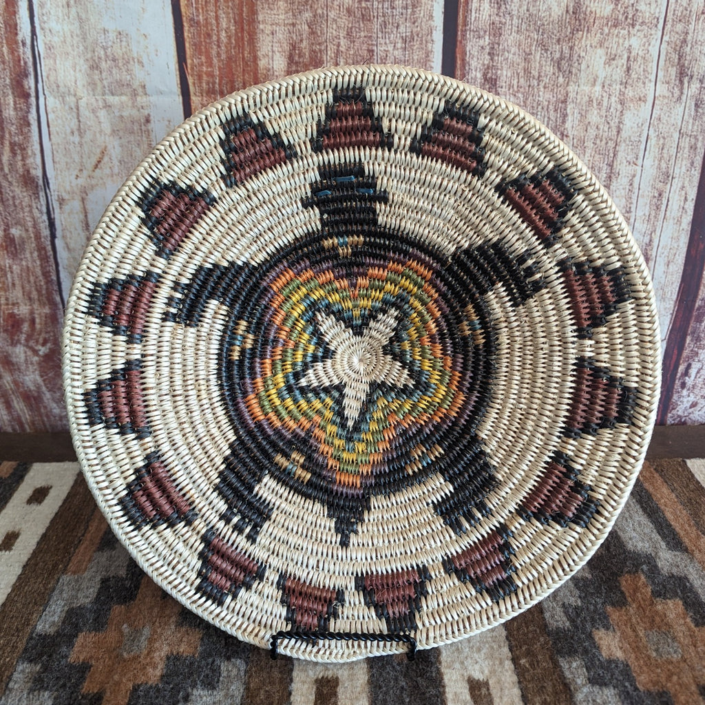 Navajo Handwoven Turtle Basket By Peggy Black Front View