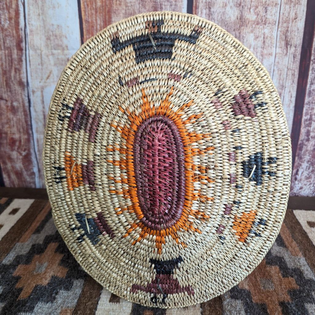 Navajo Handwoven Yei Basket by Weaver Anna Gray Back View