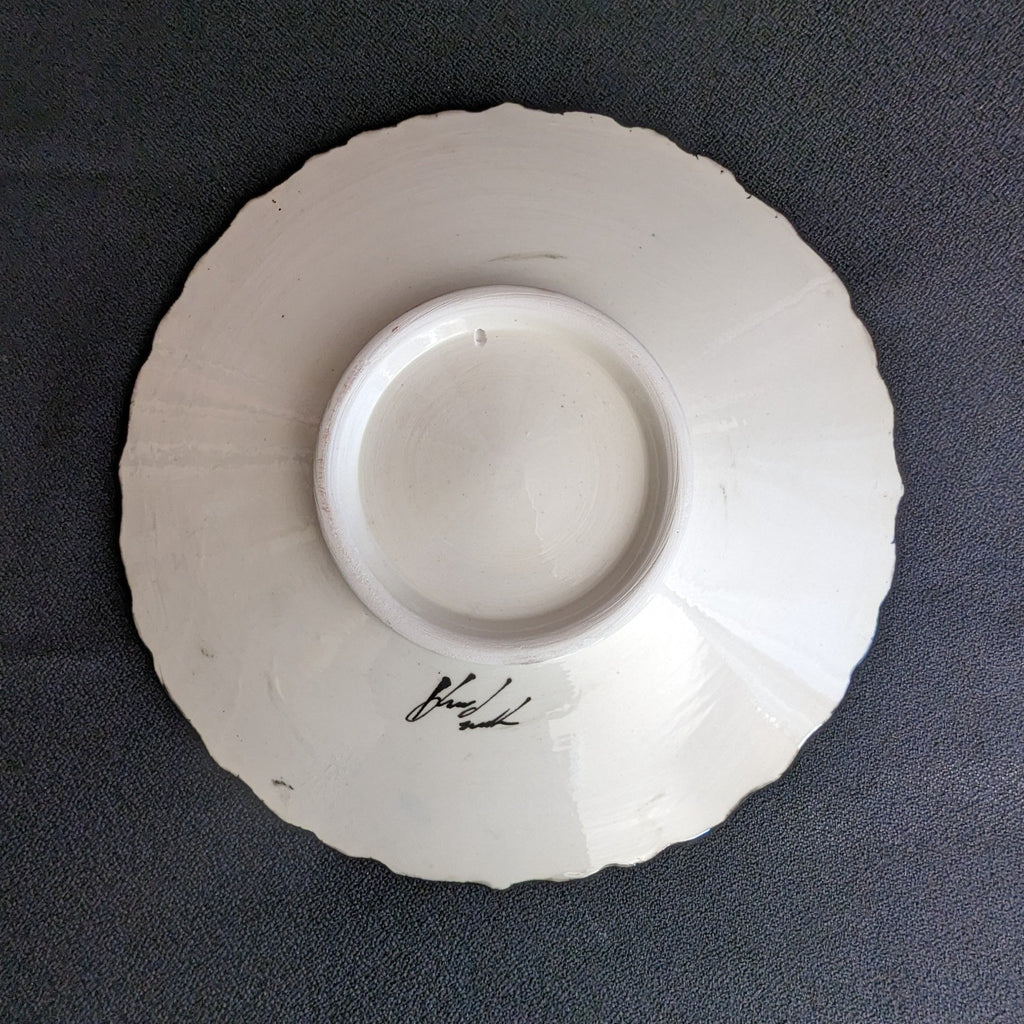 Handmade Turkish Plate Back View with Signature