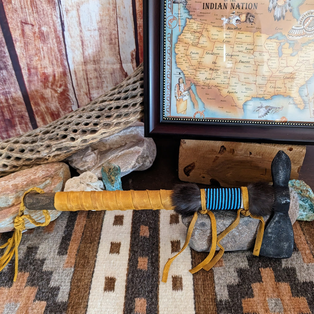 Navajo tomahawk with beaded handle