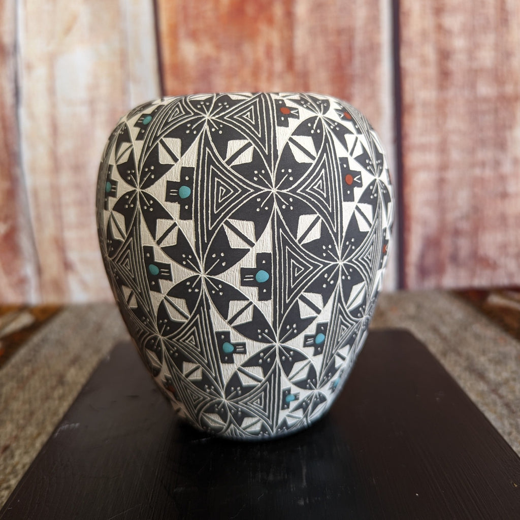 Santa Ana Pueblo Ceramic Pot by Artist Marlene Tenorio Side View
